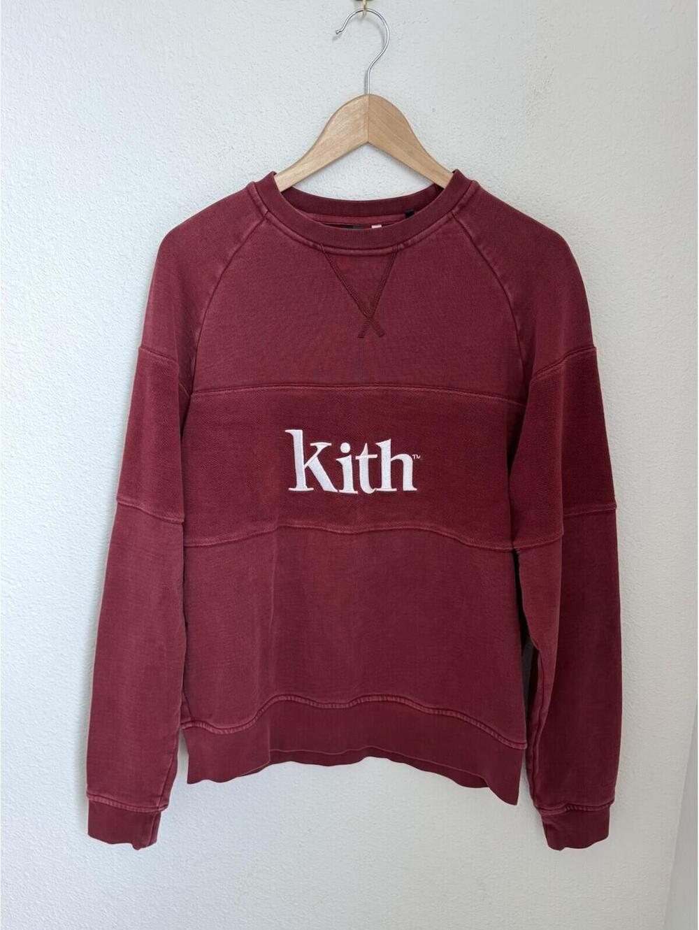 Kith Sweatshirt Mens Large Rust Crewneck Paneled Williams Pullover Sweater XS